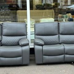 3+2 Rita Dark Grey Manual Recliner Sofa Set