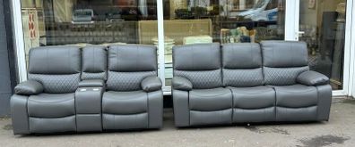 3+2 Rita Dark Grey Manual Recliner Sofa Set