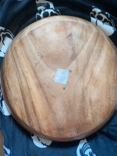 Wooden plate acacia handcrafted big size 46 cm