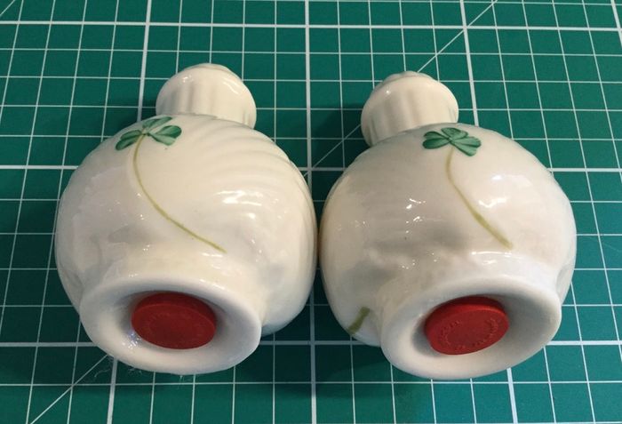 Belleek Fine China Shamrock range Salt & Pepper Shakers