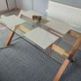 Glass and oak table Image 5