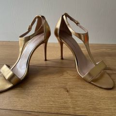 Fitzpatrick's gold stilettos high heels 4" size 38