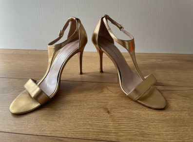 Fitzpatrick's gold stilettos high heels 4" size 38
