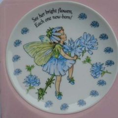 Flower fairy plate, Home decor, Gift.