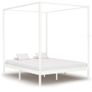 Canopy Bed Frame White Solid Pine Wood 6FT Super King Image 5