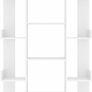 Book Cabinet in White Engineered Wood with Multiple Compartments and Compact Design for Living Room, Bedroom, Office Image 5