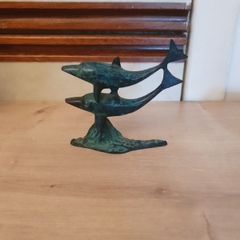 Vintage Couple of Dolphins Statue