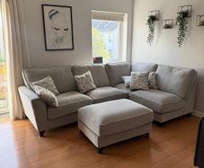 Large Corner Sofa with Footstool