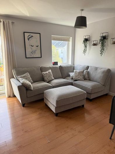 Large Corner Sofa with Footstool