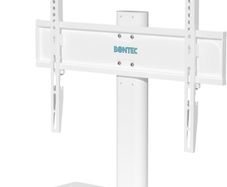 NEW SALE | Universal Table Top Pedestal TV Stand with Bracket for 26inch-55inch LCD/LED TVs-Height Adjustable TV stand with 8mm Tempered Glass Base & Cable Management-Holds 40 KG & Max.VESA 400x400mm White