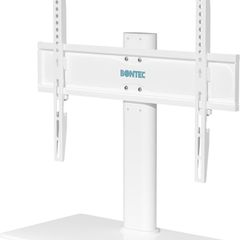 NEW SALE | Universal Table Top Pedestal TV Stand with Bracket for 26inch-55inch LCD/LED TVs-Height Adjustable TV stand with 8mm Tempered Glass Base & Cable Management-Holds 40 KG & Max.VESA 400x400mm White
