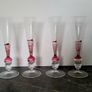 Vintage venitian art glass champagne flutes x 4 Image 2