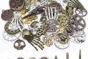 80PCS Assorted Antique Steampunk Gears Vintage Skeleton Charms Pendant Mixed for Necklace Bracelet Jewelry Making Accessory