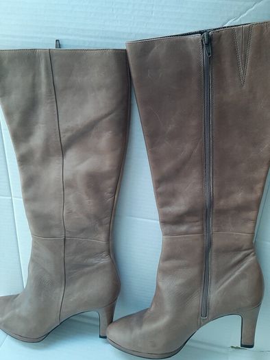 Genuine leather boots knee high lining leather also