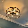 Quoizel industrial style ceiling light - black finish Image 4