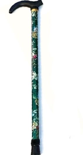 Floral Green Printed  walking stick.Free Post