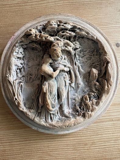 Antique Meerschaum hand sculpted circular plaque