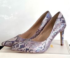Snake Print Stiletto Heels - Pointed Toe Court Ladies Shoes