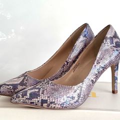 Snake Print Stiletto Heels - Pointed Toe Court Ladies Shoes
