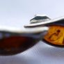 Vintage Sterling Silver 925 Baltic Amber 2 Stone Studs Earrings 2,12g Image 2
