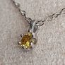 Natural Yellow Diamond 0.14ct GWLAB Certified S925 Rhodium-Plated Pendant Image 5