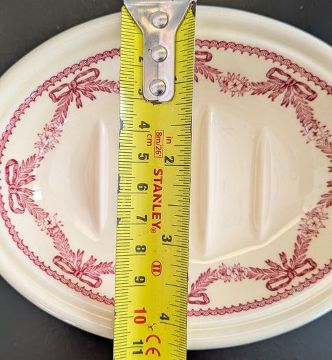Vintage Masons Crabtree Evelyn Pink Ribbon Bow Ceramic Soap Dish Ironstone