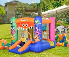 Bouncy Castle Inflatable Basket Trampoline Slide Monster Design 2.9 x 2 x 1.55m
