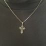 Silver tone chain necklace with rhinestone cross Image 2