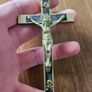 vintage brass cross pendant Image 3