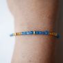 925 Sterling Silver Beaded bracelet with blue and orange stones Image 6
