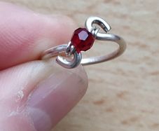 Handmade Sterling Silver Ring with Glass