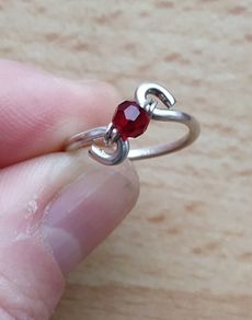 Handmade Sterling Silver Ring with Glass