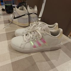 Adidas Grand Court Trainers Iridescent Stripes - UK 4 (EU 36.5)
