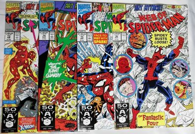 Web Of Spider-Man #'s 73, 74, 75 & 76 Art Attack Parts 1-4 (1991)