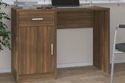 Desk with Drawer &amp; Cabinet Brown Oak