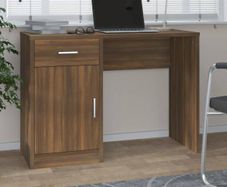 Desk with Drawer & Cabinet Brown Oak