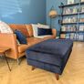 EZ Living Bellini Large Navy Velvet Footstool Image 2