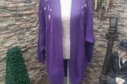Vintage 80s purple embellished cardigan