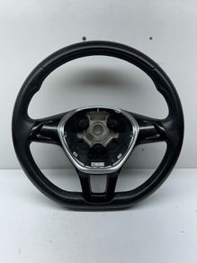VW Polo Flat Bottom black leather steering wheel 6C0419091D 2015 A2l10b1s