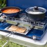 Chef Folding Double Burner Stove and Grill, compact gas cooker for camping or festivals, Blue Image 6