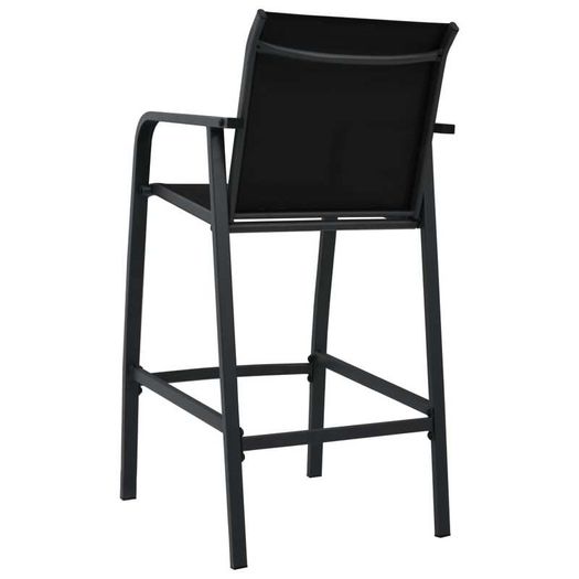 Garden Bar Chairs 4 pcs Grey Textilene