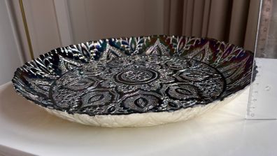 Middle Eastern Style Decorative Round Glass Serving Tray