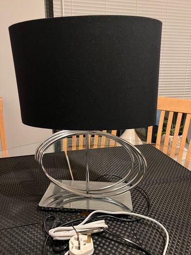 Elegant Black & Silver Table Lamp