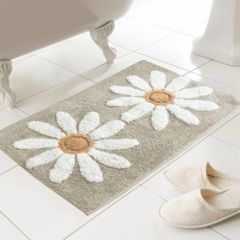 Fluer Design 100% Cotton Bath Mat Natural