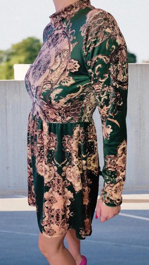 Patterned velor dress