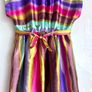 Girls Colourful Satin Tunic / Short Dress | Age 12 Years | Bright Stripe Pattern Image 7