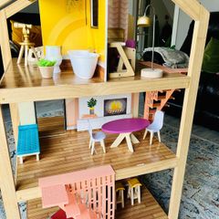 Doll house on wheels. Furniture perfect size for barbies