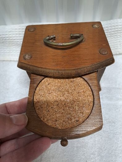 Vintage wood and cork coasters
