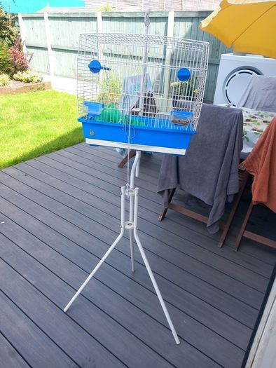 bird cage and stand