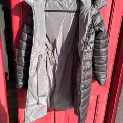Zabaione Reversible 2 Looks Puffer Coat Black  Grey  Hooded  Womens M-L UK12
